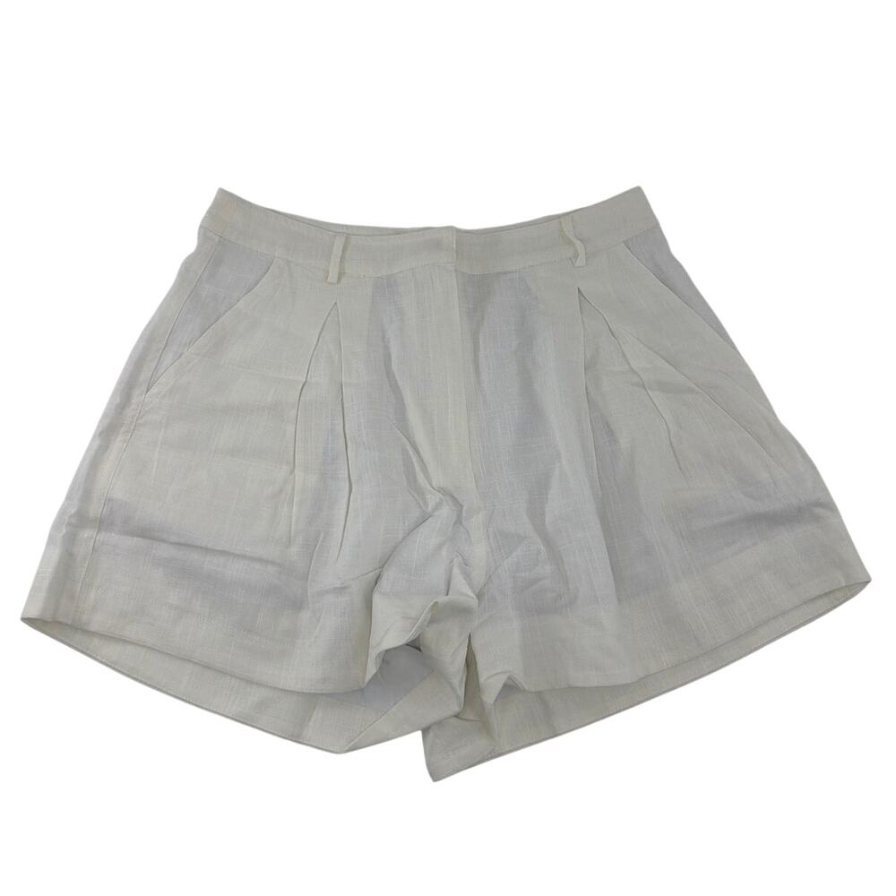 Vici Women's White Pleated Linen Shorts Size M — image 2 of 6